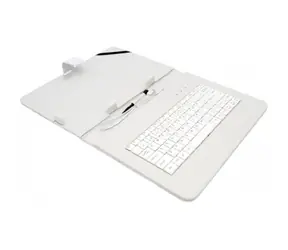 Airen AiTab Leather Case 4 skórzane etui na tablet 10" biały / z klawiaturą USB / CZ / SK