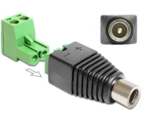 Adapter DeLock DC 2,1 x 5,5 mm żeński do bloku zaciskowego 2-pinowy 2-częściowy