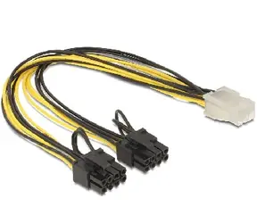DeLock Kabel zasilacza PCI Express 6-pinowe żeńskie na 2 x 8-pinowe męskie / 30cm