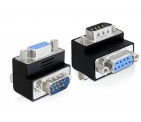 DeLock adapter Sub-D 9-pinowy męski > żeński / kąt prosty 90°
