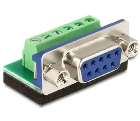 Adapter DeLock D-Sub 9 żeński > blok zaciskowy / 6 pinów