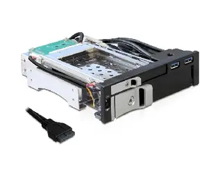 DeLock wymienna ramka 5,25" do 1x 2,5 + 1x 3,5 SATA HDD / 2 x porty USB 3.0