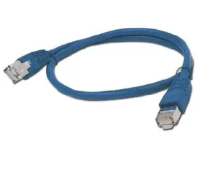 Gembird FTP CAT5E 0,5m niebieski / kabel krosowy / ekranowany z zabezpieczeniem i oplotem