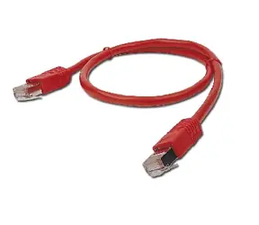 Gembird FTP CAT5E 1m czerwony / kabel krosowy / ekranowany z zabezpieczeniem i oplotem