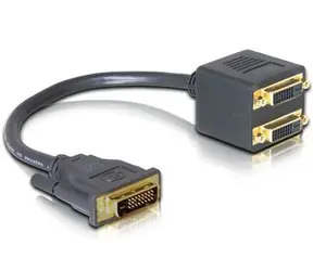 Adapter DeLock DVI 25 męski > 2x DVI 25 żeński / wyprzedaż