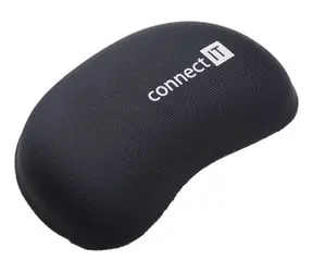 Podkładka pod nadgarstek Connect IT przed myszą wykonana z pianki memory w kolorze czarnym