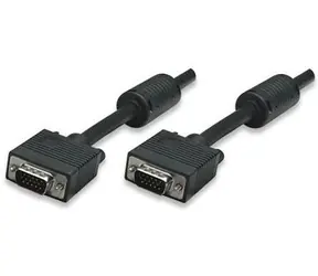 Kabel Manhattan do monitorów SVGA HD15 M/HD15 M / ekranowany / 1,8m / czarny