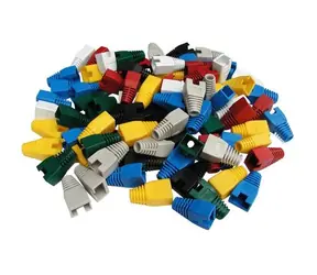 Osłona DATACOM do wtyczki RJ45 z wycięciem w kolorze czerwonym