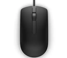 DELL MS116 (570-AAIS) czarna / Mysz optyczna / 1000 dpi / 2 przyciski + kółko przewijania / USB / 1,8 m