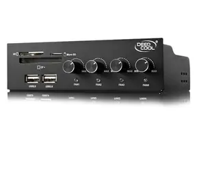 DEEPCOOL ROCKMASTER / sterownik wentylatora do gniazda 5,25" / czytnik kart / USB / czarny