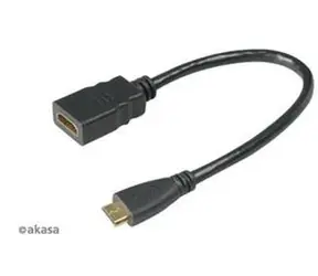 Akasa AK-CBHD10-25BK / redukcja kabla / HDMI na Mini HDMI / styki złocone