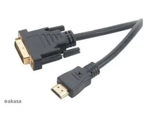 Akasa AK-CBHD06-20BK / reduktor / DVI-D na HDMI / styki złocone / 2m