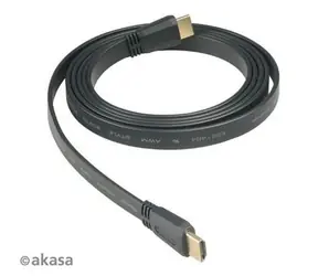 Akasa AK-CBHD05-20BK / PROSLIM Kabel połączeniowy HDMI / płaskie / złącza pozłacane / 2m