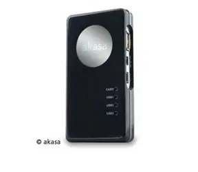 Akasa AK-HC-01BK / czytnik kart zewnętrznych Allv1 / koncentrator USB / USB2.0 / czarny