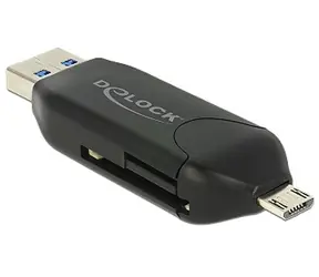 Czytnik kart DeLock Micro USB OTG + wtyk USB 3.0 A 
