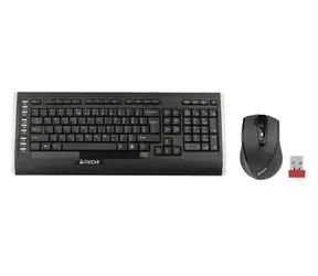 A4Tech 9300F / zestaw bezprzewodowa klawiatura i mysz optyczna V-Track / CZ/US / USB / czarny