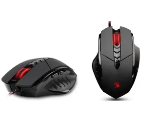 A4Tech BLOODY V7 Core2 z metalowymi nogami / Mysz do gier / 3200 DPI / Bez dziur / 160KB pamięci / Czarny