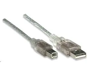 Kabel Manhattan USB 2.0 AB /podłączeniowy / 5m / srebrny