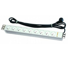 Panel zasilający / 9x UTE / 1U / RAL7035 / kabel 3M