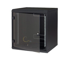 Szafka Triton 19" jednoczęściowa 9U/400mm / drzwi całe przeszklone / czarna