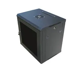 Szafka ścienna DATACOM 19" 9U/450mm / kolor czarny / drzwi szklane