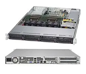 Serwer SuperMicro 1U (SYS-6018R-TDW) / 2x LGA2011-3 / iC612 / 16x DDR4 ECC R / 4X SATA3 HS (3,5") / 2x1GbE / 600W