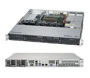 Serwer SuperMicro 1U (SYS-5019S-MR) / 1x LGA1151 / iC236 / 4X DDR4 ECC / 4X 3,5" HS SATA3 / 2x400W (80+ Platinum) / IPMI