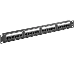 Panel krosowy MicroConnect CAT6 24 porty do szafy 1U 19" czarny