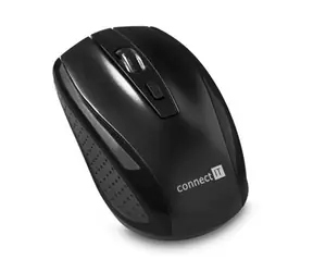 Connect IT CI-1223 czarna / Bezprzewodowa mysz optyczna / 1600DPI / 4 przyciski / 2.4GHz / 2xAAA