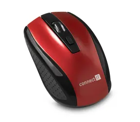 Connect IT CI-1224 czerwona / Bezprzewodowa mysz optyczna / 1600DPI / 4 przyciski / 2.4GHz / 2xAAA