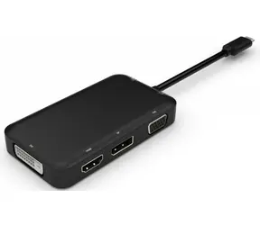 MicroConnect Video-Dock USB-C / DP / HDMI / DVI / VGA / 1 wyświetlacz / czarny