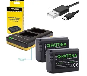 Ładowarka PATONA Photo Dual Quick Sony NP-FW50 + 2x akumulatory 1030mAh / USB
