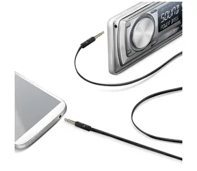 Celly Kabel audio 2 x jack 3,5 mm czarny / płaski 