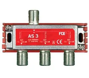 Splitter FTE AS 3, zakres 5-2400 MHz, złącze F