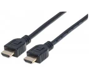 Kabel ścienny Manhattan HDMI-HDMI 1m / Ethernet / ekranowany / czarny 