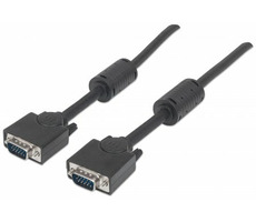 Cable do monitora Manhattan SVGA HD15 M-HD15 M 3M z rdzeniami ferrytowymi / czarny 
