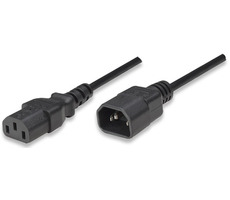 Kabel zasilający do monitora Manhattan - C14M-C13F / 1,8m
