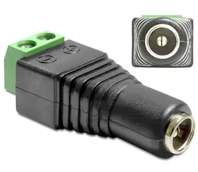 Adapter DeLock DC 2,5 x 5,5 mm żeński > listwa zaciskowa 2 piny