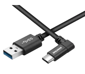 Kabel USB do transmisji danych i ładowania Avacom - USB Type-C (90°) 100 cm, czarny