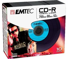 EMTEC CD R Vinyl Look / 700MB / 52x / Slim case 10 szt