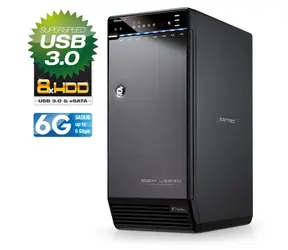 Fantec QB-X8US3-6G czarna / obudowa zewnętrzna na 8 dysków twardych SATA 3,5" / USB 3.0 i eSATA