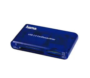 Czytnik kart pamięci HAMA "35 w 1" niebieski / USB 2.0