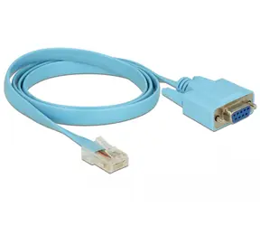 DeLock Adapter RS-232 DB9 żeński > 1 x szeregowy RS-232 RJ45 męski 1 m niebieski