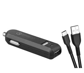 Ładowarka samochodowa Avacom CarMAX 2 (USB-C) czarna / kabel 2x Qualcomm Quick Charge 2.0 / USB-C