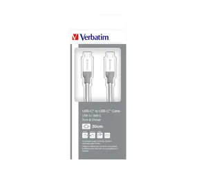 Kabel do transmisji danych Verbatim USB-C -> USB-C szary / USB 3.1 Gen 2 / 30 cm