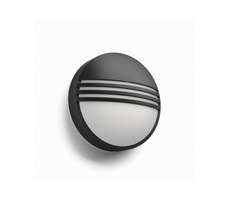Philips Yarrow LED 6W czarna / lampa zewnętrzna / 600 lm / 2700K / IP44
