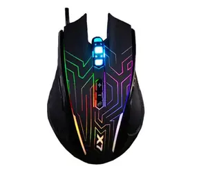 A4Tech X87 Oscar Neon Czarny / Mysz optyczna do gier / 2400 DPI / 5 przycisków / Praworęczny / USB / Podświetlenie neonowe