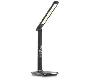 Lampa stołowa LED Immax Kingfisher 9W czarna / 450lm / DC 12V / 1.0A / 3 jasne kolory / składane ramię / USB