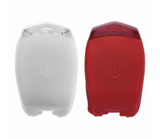 Emos P3921 przednia + tylna silikonowa lampka rowerowa LED / 2x LED / IPX3 / bateria CR2032