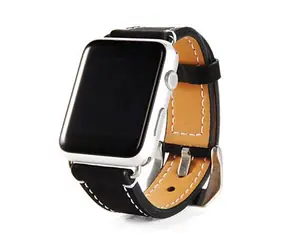 Tactical pasek z prawdziwej skóry do Apple Watch 1, 2 i 3, 42 mm, czarny